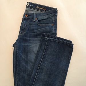 Straight Leg Blue Jeans